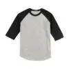 Sport-Tek Colorblock Raglan Jersey, Heather Grey/ Black, front view