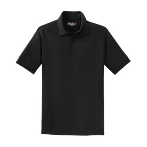 Sport-Tek Dry Zone Raglan Polo, Black, front view