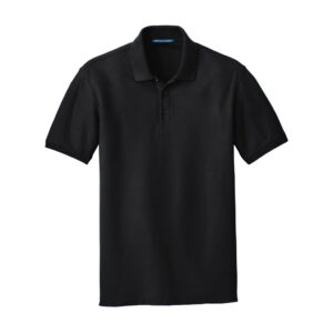 Port Authority Tall Core Classic Pique Polo, Deep Black, front view