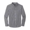 Port Authority Broadcloth Gingham Easy Care Shirt, Black/ White, front view