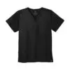 Wink Unisex WorkFlex Chest Pocket V-Neck Top, Black, front view