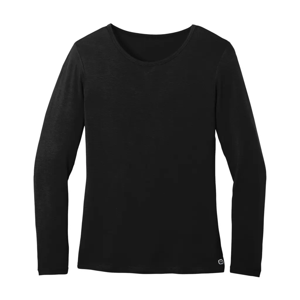Wink Women's Long Sleeve Layer Tee, Black, front view