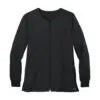 Wink Women's Premiere Flex Full-Zip Scrub Jacket, Black, front view