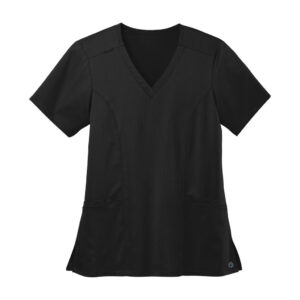 Wink Women's Premiere Flex V-Neck Top, Black, front view
