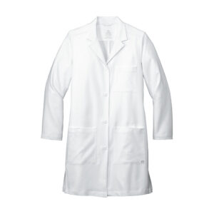 Wink Women's Long Lab Coat, White, front view