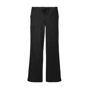 Wink Women's WorkFlex Flare Leg Cargo Pant, Black, front view