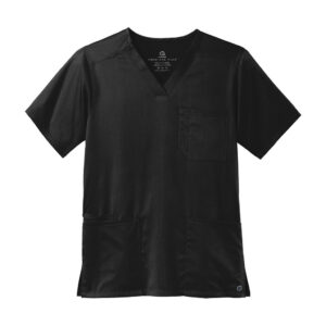 Wink Men's Premiere Flex V-Neck Top, Black, front view