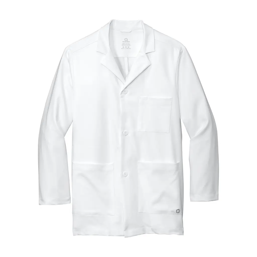 Wink Men's Consultation Lab Coat, White, front view