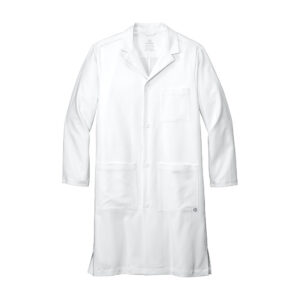 Wink Men's Long Lab Coat, White, front view