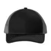 Port Authority Youth Snapback Trucker Cap, Black/ Grey Steel, front view