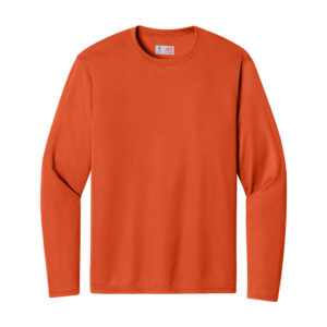 A4 Cooling Performance Long Sleeve Tee, Athletic Orange, front view